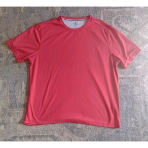 Woolrich Shirt Mens XXL Short Sleeve T Shirt Crew Neck Pullover Red Thick